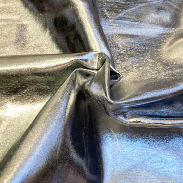Metál-gumis laminált táncruha anyag, ezüst