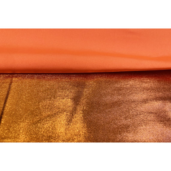 Metál-gumis laminált táncruha anyag, new orange